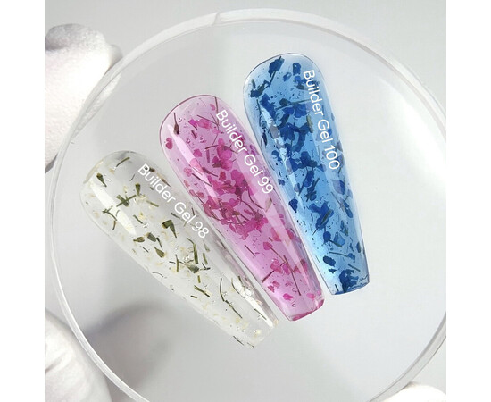 Зображення 3 Гель для наращування нігтів Nails Of The Day Builder Gel 98 прозорий з сухоцвітами, 15 мл, Об'єм (мл, г): 15, Колір: 98