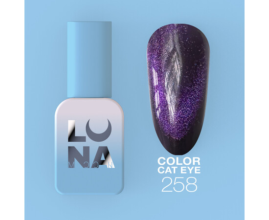 Зображення  Гель-лак LUNAMoon Color Cat Eye №258, 8 мл, Об'єм (мл, г): 8, Колір: 258