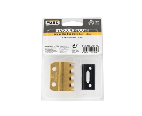 Зображення 2 Ножовий блок Wahl Staggertooth Gold Titanium для машинки Magic Clip Cordless 5 star Black&Gold 08148-716 (02161-716)