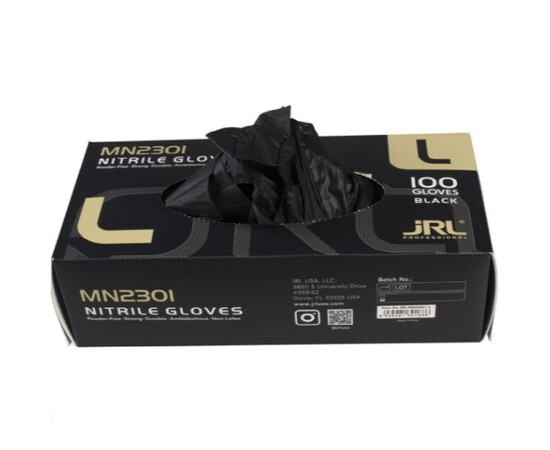 Изображение 2 Перчатки нитриловые черные JRL, размер L (JRL-MN2301L), 100 шт