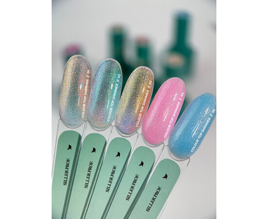 Зображення 3 Топ для гель-лаку з шимером Siller Professional Colour Top Shimmer №03, 8 мл, Об'єм (мл, г): 8, Колір: 03