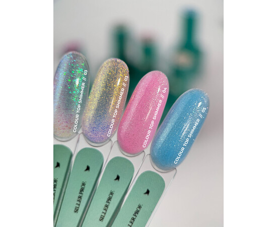 Изображение 5 Топ для гель-лака с шиммером Siller Professional Colour Top Shimmer №01, 8 мл, Объем (мл, г): 8, Цвет: 01