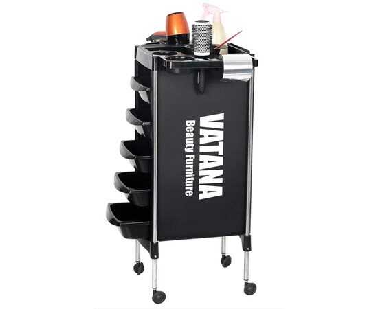 Изображение 5 Тележка парикмахерская для салонов красоты на 5 рабочих отделений Vatana 578-003