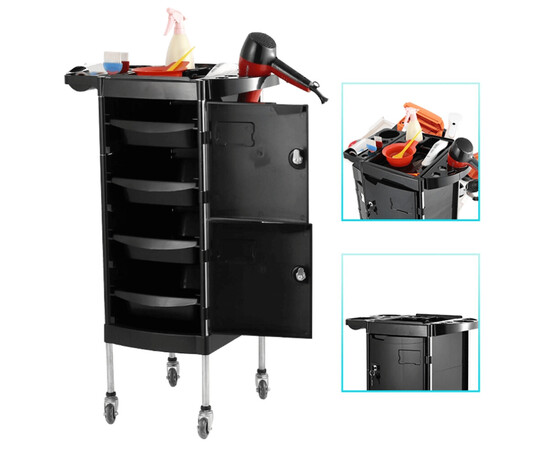 Зображення 4 Візок перукарський для салонів краси на 4 робочих відділення закритого типу на замку SPL 578-004