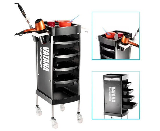 Изображение 2 Тележка парикмахерская для салонов красоты на 5 рабочих отделений Vatana 578-005