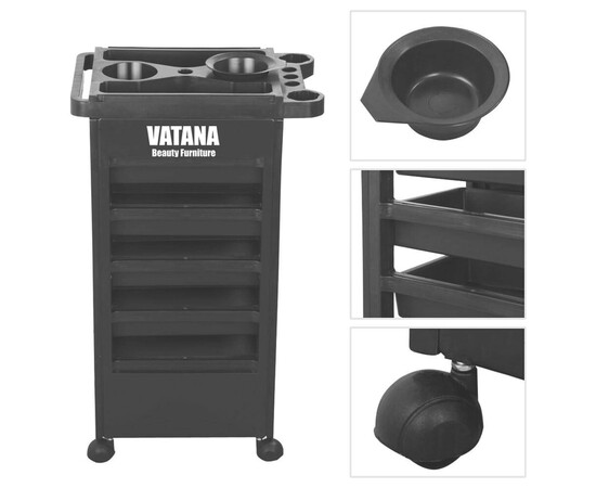 Зображення 2 Візок перукарський для салонів краси на 5 робочих відділеннь Vatana 578-006