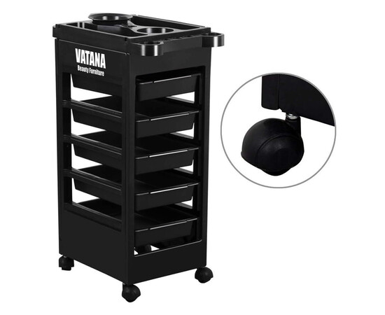 Зображення 7 Візок перукарський для салонів краси на 5 робочих відділеннь Vatana 578-006