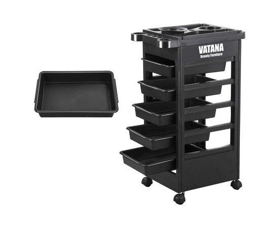 Зображення 8 Візок перукарський для салонів краси на 5 робочих відділеннь Vatana 578-006