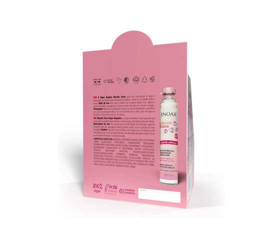 Зображення 3 Ампула інтенсивне відновлення для волосся Inoar Glycolic Force Ampoule , 45 мл