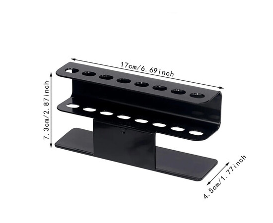 Зображення 2 Підставка для пензлів, пінцетів пластикова чорна V-02 (17х4х8 см)