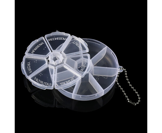 Зображення 2 Таблетниця для декору кругла 8 см, 7 секцій, біла