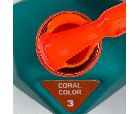 Зображення 2 Гель-лак Victoria Avdeeva Coral Color №3 коралово-оранжевий, 12 мл, Об'єм (мл, г): 12, Колір: 03