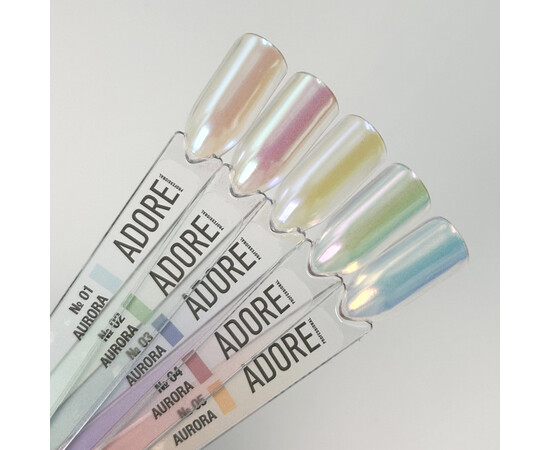 Зображення 3 Втирка для дизайну нігтів Adore Professional Aurora Powder №05, 0.5 г, Об'єм (мл, г): 0.5, Колір: 05