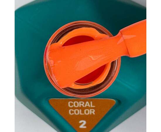 Зображення 2 Гель-лак Victoria Avdeeva Coral Color №2 яскравий кораловий, 12 мл, Об'єм (мл, г): 12, Колір: 02