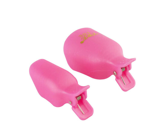 Зображення 2 Набір кліпс (прищіпок) для зняття гель-лаку для педикюру багаторазові YRE, рожевий 5 шт/уп