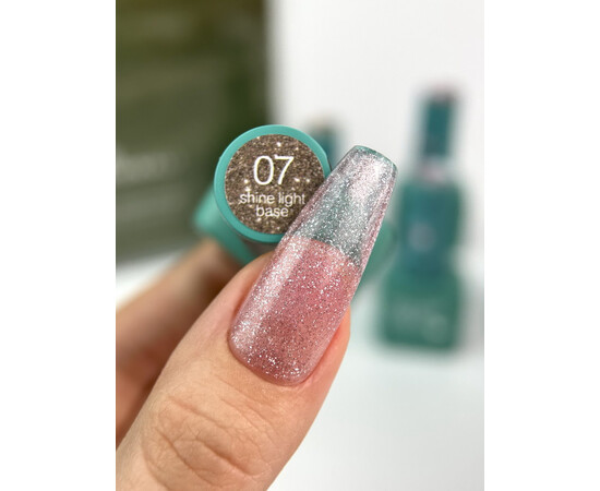 Изображение 2 База для гель-лака с шиммером Siller Shine Light Base №07, 15 мл, Объем (мл, г): 15, Цвет: 07