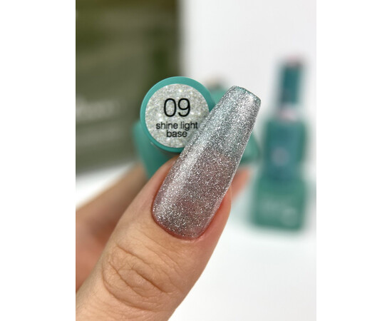 Изображение 2 База для гель-лака с шиммером Siller Shine Light Base №09, 15 мл, Объем (мл, г): 15, Цвет: 09