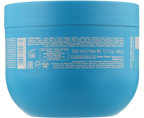 Зображення 2 Відновлювальна маска для пошкодженого волосся Elgon Colorcare Re-Animation Pack pH 3.5, 500 мл, Об'єм (мл, г): 500