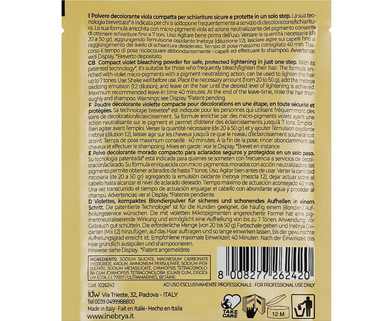 Зображення 2 Знебарвлювальна пудра із захистом для волосся Inebrya Blondesse Miracle Gentle Light Protect 7 Tones, 35 г, Об'єм (мл, г): 35