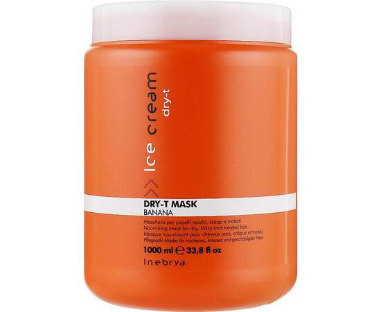 Зображення 3 Маска для сухого, фарбованого і неслухняного волосся Inebrya Ice Cream Dry-T Mask, 1000 мл, Об'єм (мл, г): 1000
