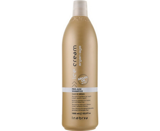 Зображення 2 Антивіковий шампунь для волосся Inebrya Ice Cream Argan Age Pro Age Shampoo, 1000 мл, Об'єм (мл, г): 1000