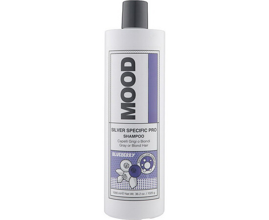 Зображення 2 Шампунь, який нейтралізує жовтизну Mood Silver Specific Shampoo Pro, 1000 мл