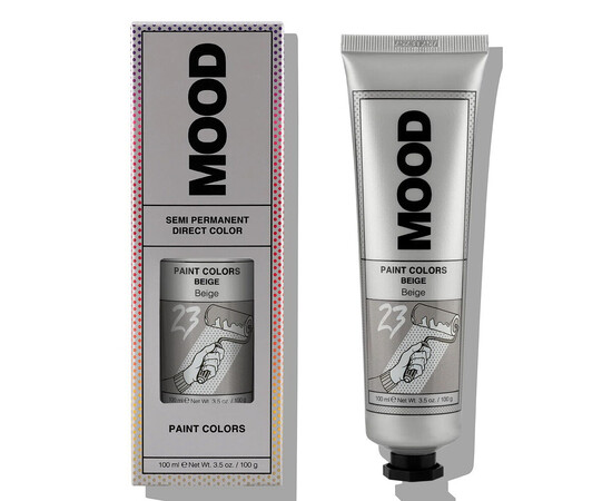 Зображення  Напівперманентна фарба для яскравих відтінків волосся Mood Paint Colors Beige 23 бежевий, 100 мл, Об'єм (мл, г): 100, Колір: 23 Beige