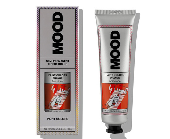 Изображение  Полуперманентная краска для ярких оттенков волос Mood Paint Colors Orange 4 оранжевый, 100 мл, Объем (мл, г): 100, Цвет: 4 Orange