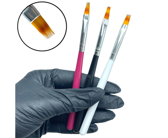 Зображення 5 Пензлі для дизайну нігтів ( омбре, градієнта ) , 3 шт. / упаковка