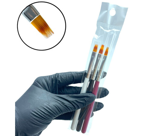 Зображення 6 Пензлі для дизайну нігтів ( омбре, градієнта ) , 3 шт. / упаковка