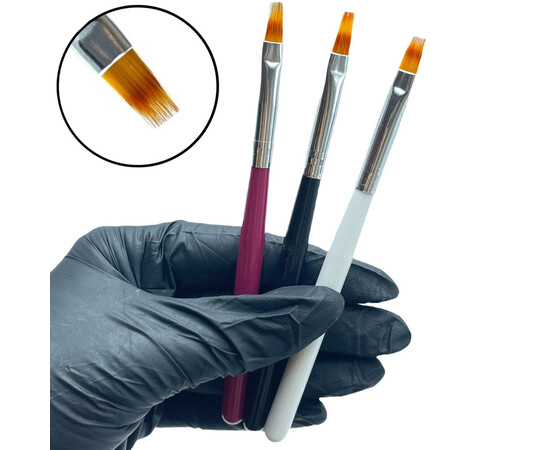 Зображення 3 Пензлі для дизайну нігтів ( омбре, градієнта ) , 3 шт. / упаковка