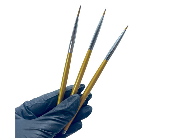 Зображення 4 Набір пензлів 3в1 для малювання на нігтях / розпису нігтів, 3шт./уп.