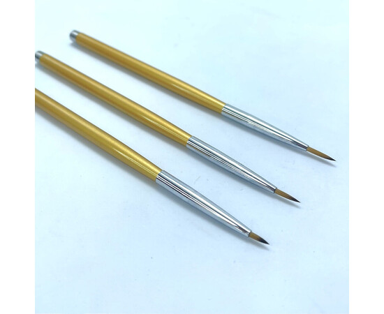 Зображення 5 Набір пензлів 3в1 для малювання на нігтях / розпису нігтів, 3шт./уп.