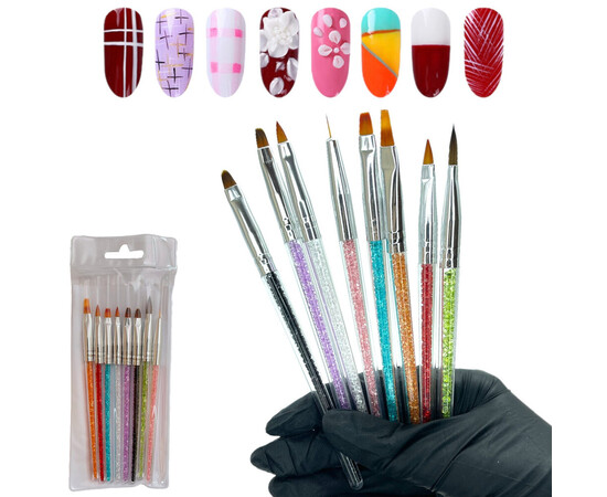 Зображення 2 Набір пензлів дня манікюру, 8 шт.