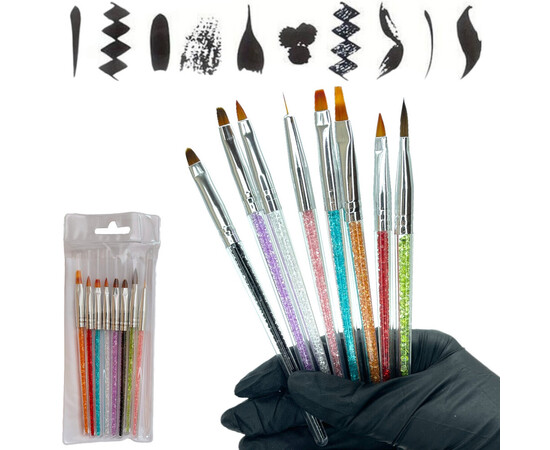 Зображення 10 Набір пензлів дня манікюру, 8 шт.