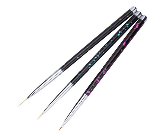 Зображення 7 Набір тонких пензлів 3в1 для малювання та дизайну нігтів, 3шт./уп.