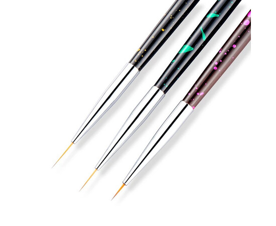 Зображення 10 Набір тонких пензлів 3в1 для малювання та дизайну нігтів, 3шт./уп.