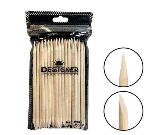 Зображення 2 Апельсинові палички Дизайнер  (11,5 см./50 шт./уп.), для манікюру та педикюру