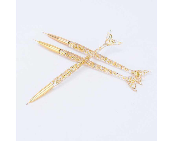 Зображення 5 Набір тонких пензликів "Рибка" для малювання дрібних та мілких деталей на нігтях, 3 шт./уп.