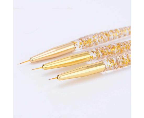 Зображення 3 Набір тонких пензликів "Рибка" для малювання дрібних та мілких деталей на нігтях, 3 шт./уп.