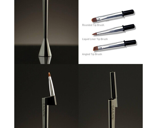 Зображення 3 Багатофункціональний пензель 3в1 Cailyn зі змінними наконечниками - для гелю, нігтів, макіяжу