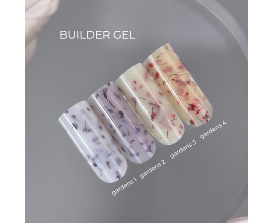 Зображення 3 Моделюючий гель з сухоцвітами Touch Builder Gel Gardens №02, 15 мл, Об'єм (мл, г): 15, Колір: 02