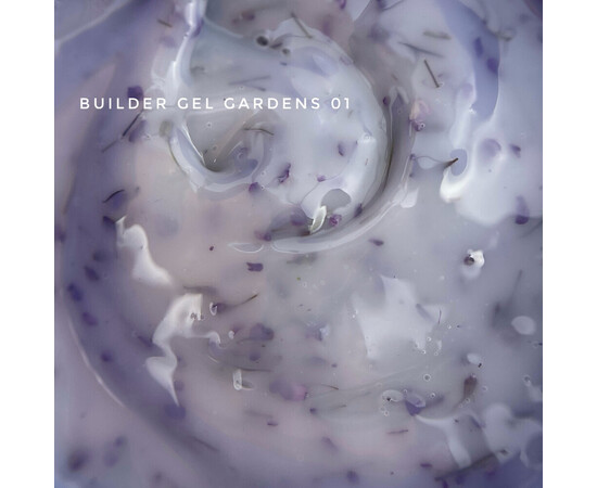 Изображение 2 Моделирующий гель с сухоцветами Touch Builder Gel Gardens №01, 15 мл, Объем (мл, г): 15, Цвет: 01