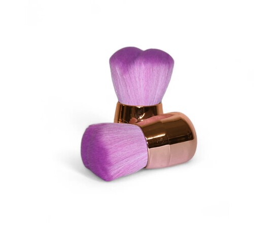 Зображення 2 Щітка для видалення пилу з нігтів бочечка, фіолетовий з бежевою ручкою