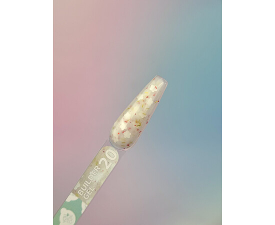 Зображення 2 Гель для нарощування You Are Cute Builder Gel 20 з декором молочний, 15 мл, Об'єм (мл, г): 15, Колір: 20