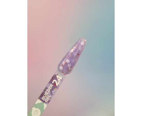 Зображення 2 Гель для нарощування You Are Cute Builder Gel 24 з декором бузковий, 15 мл, Об'єм (мл, г): 15, Колір: 24