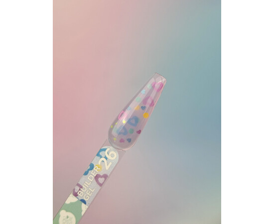 Зображення 2 Гель для нарощування You Are Cute Builder Gel 26 з декором світло-бузковий, 15 мл, Об'єм (мл, г): 15, Колір: 26