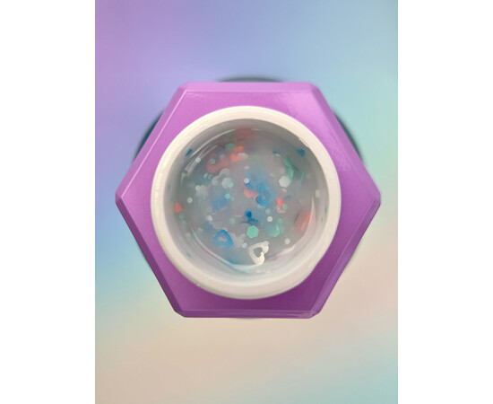 Зображення 3 Гель для нарощування You Are Cute Builder Gel 28 з декором напівпрозорий молочний кисіль, 15 мл, Об'єм (мл, г): 15, Колір: 28