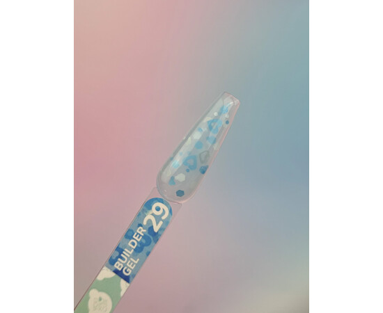 Зображення 2 Гель для нарощування You Are Cute Builder Gel 29 з декором напівпрозорий блакитний, 15 мл, Об'єм (мл, г): 15, Колір: 29