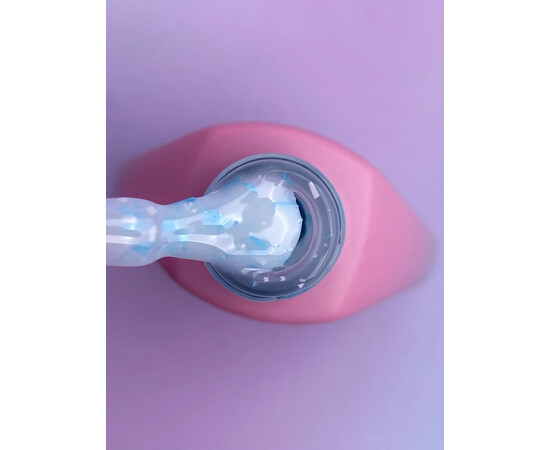 Зображення 3 База камуфлююча You Are Cute Cover Base 20 напівпрозорий молочний з білими і блакитними пластівцями поталі, 5 мл, Об'єм (мл, г): 5, Колір: 20